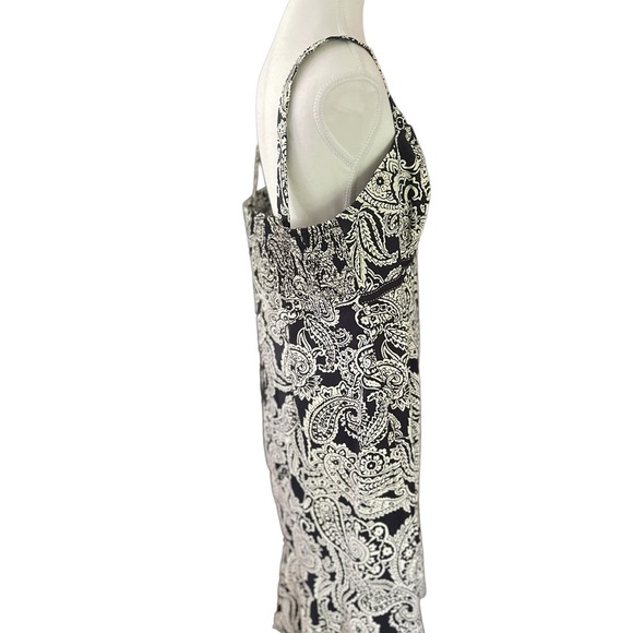 R & K Black and White Ruched Back Dress Size 18 with Adjustable Straps - Picture 3 of 7